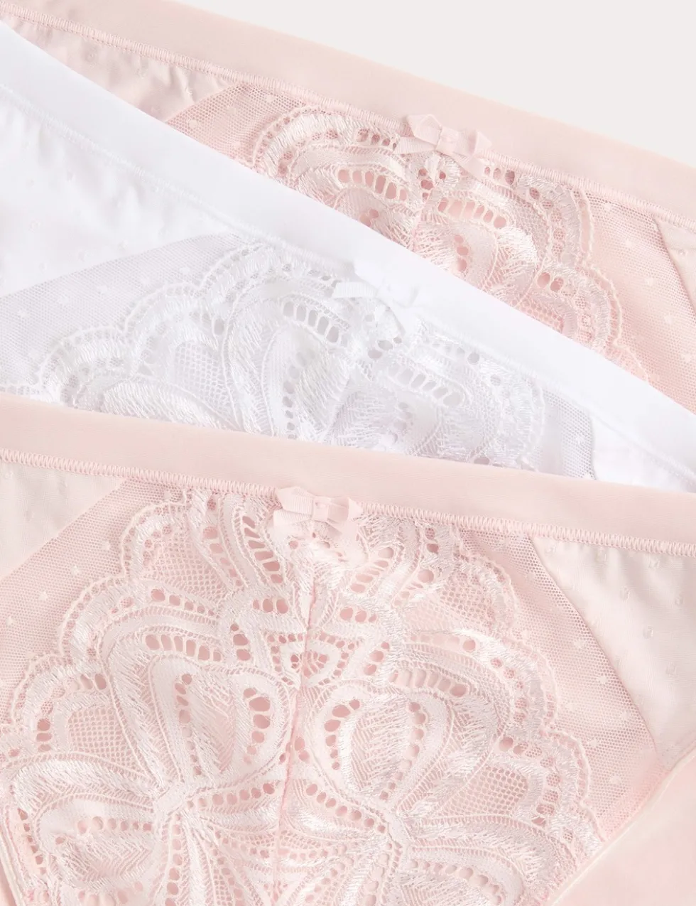3pk Amelia Lace High Leg Knickers