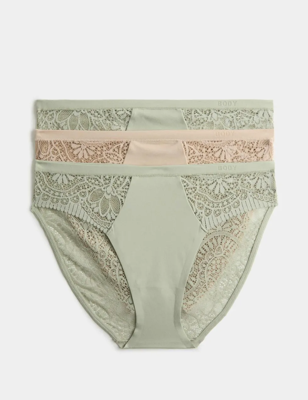 3pk Body Soft™ High Leg Knickers