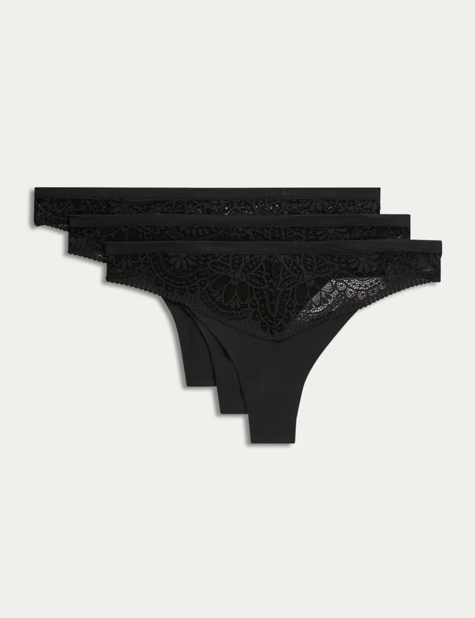3pk Body Soft™ Lace Thongs