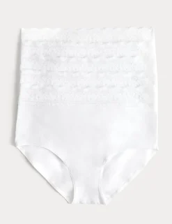 5pk Cotton Lycra® & Lace Full Briefs