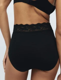 5pk Cotton Lycra® & Lace Full Briefs
