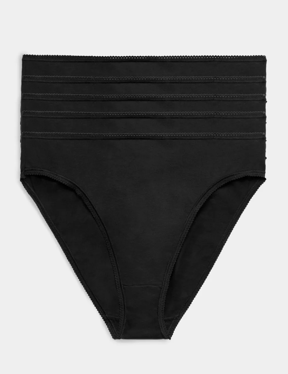 5pk Cotton Lycra® & Lace High Rise Shorts