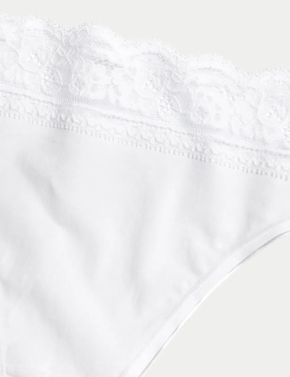 5pk Cotton Lycra® High Leg & Lace Knickers