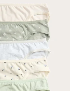 5pk Cotton Lycra™ High Leg Knickers