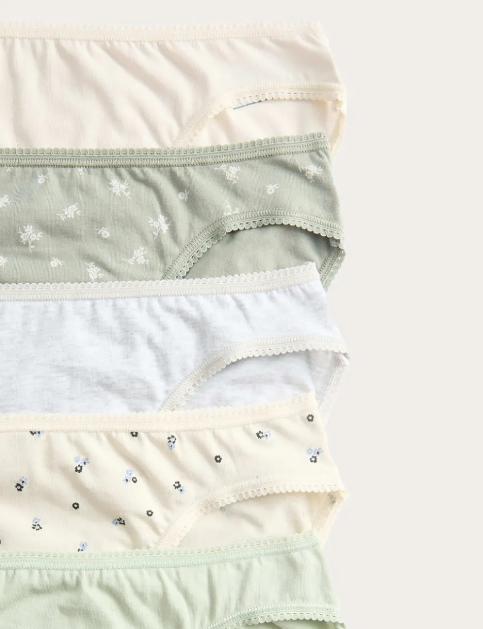 5pk Cotton Lycra™ High Leg Knickers