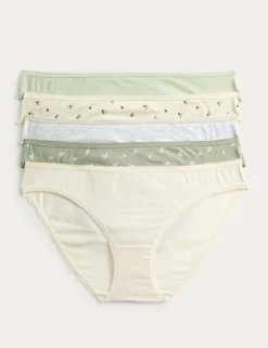 5pk Cotton Lycra™ Printed Bikini Knickers