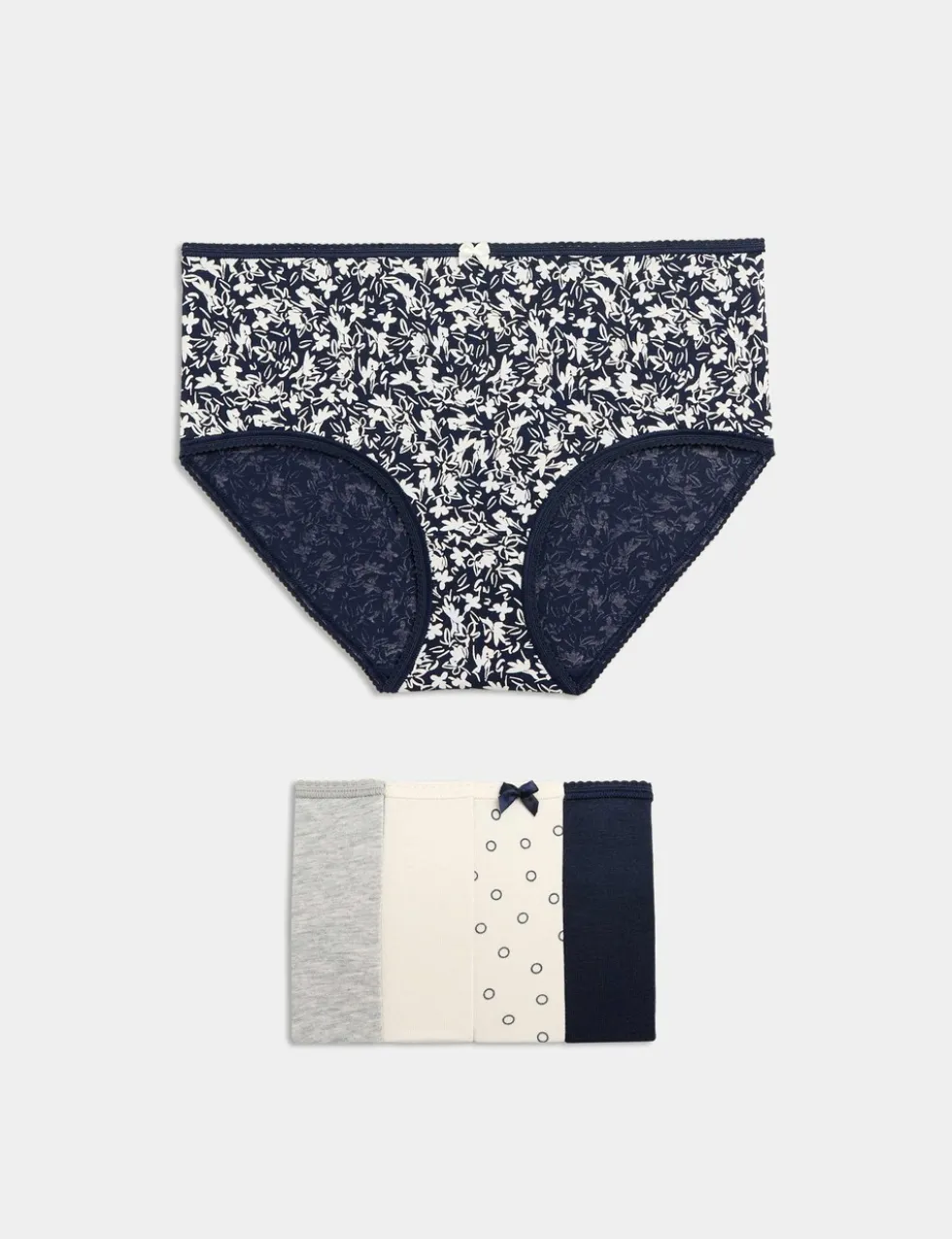 5pk Cotton Lycra™ Printed High Rise Shorts