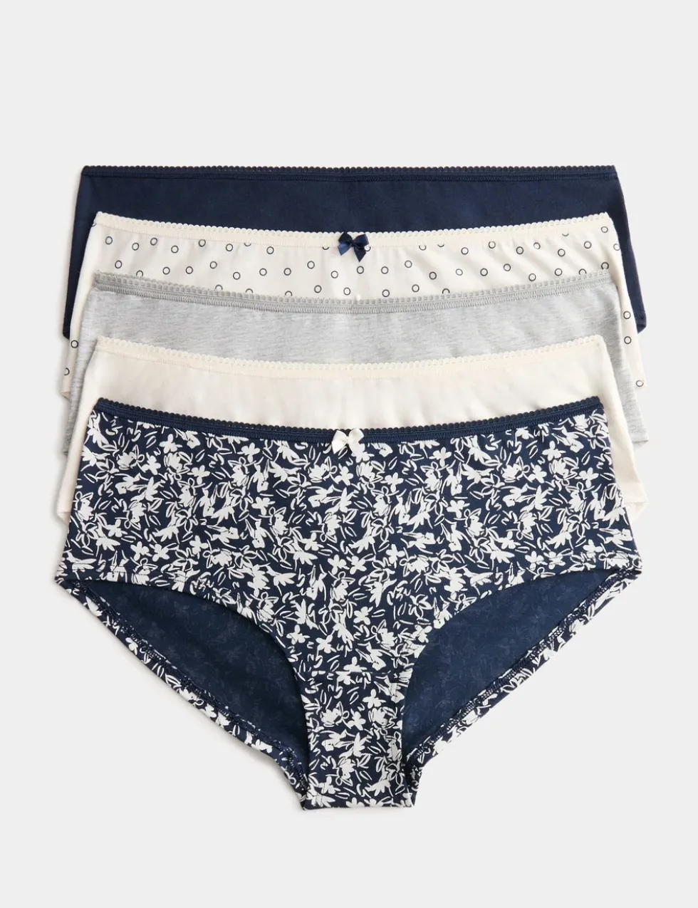 5pk Cotton Lycra™ Printed Low Rise Shorts
