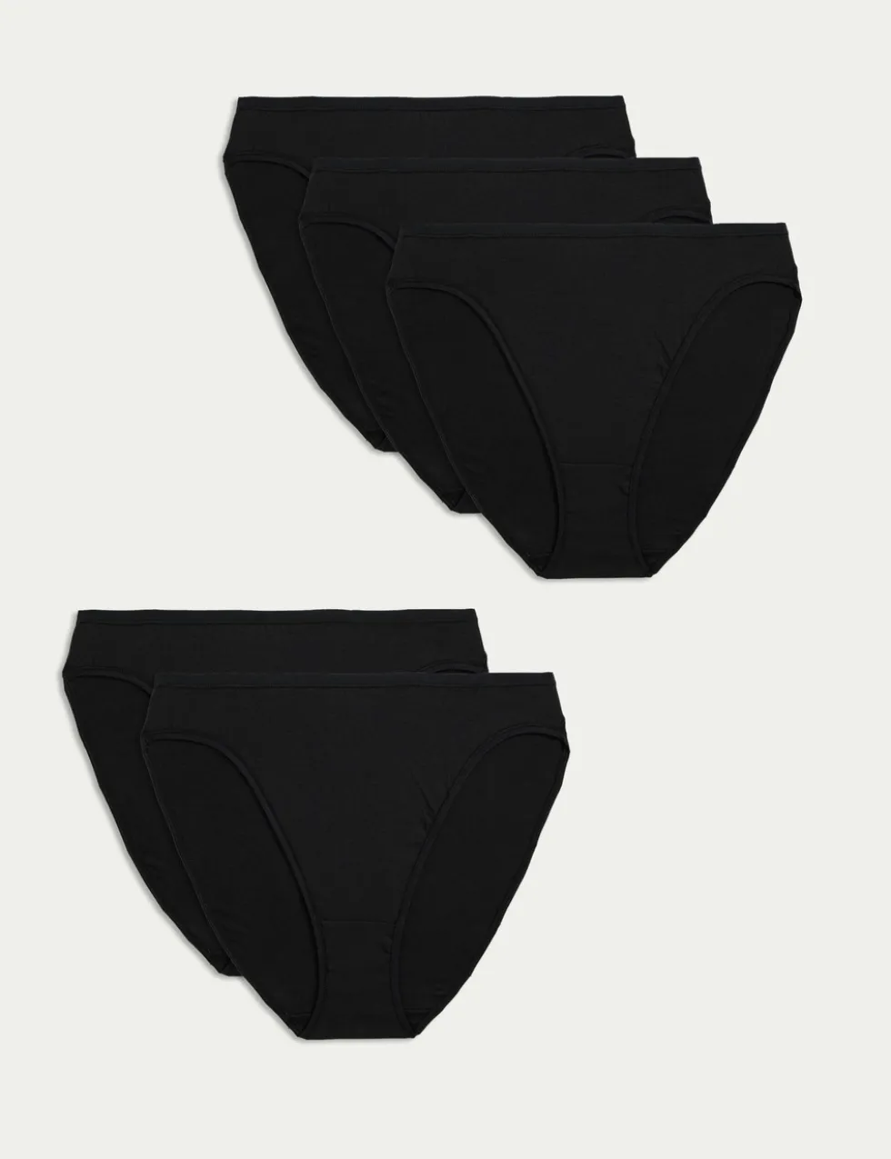 5pk Cotton Modal High Leg Knickers