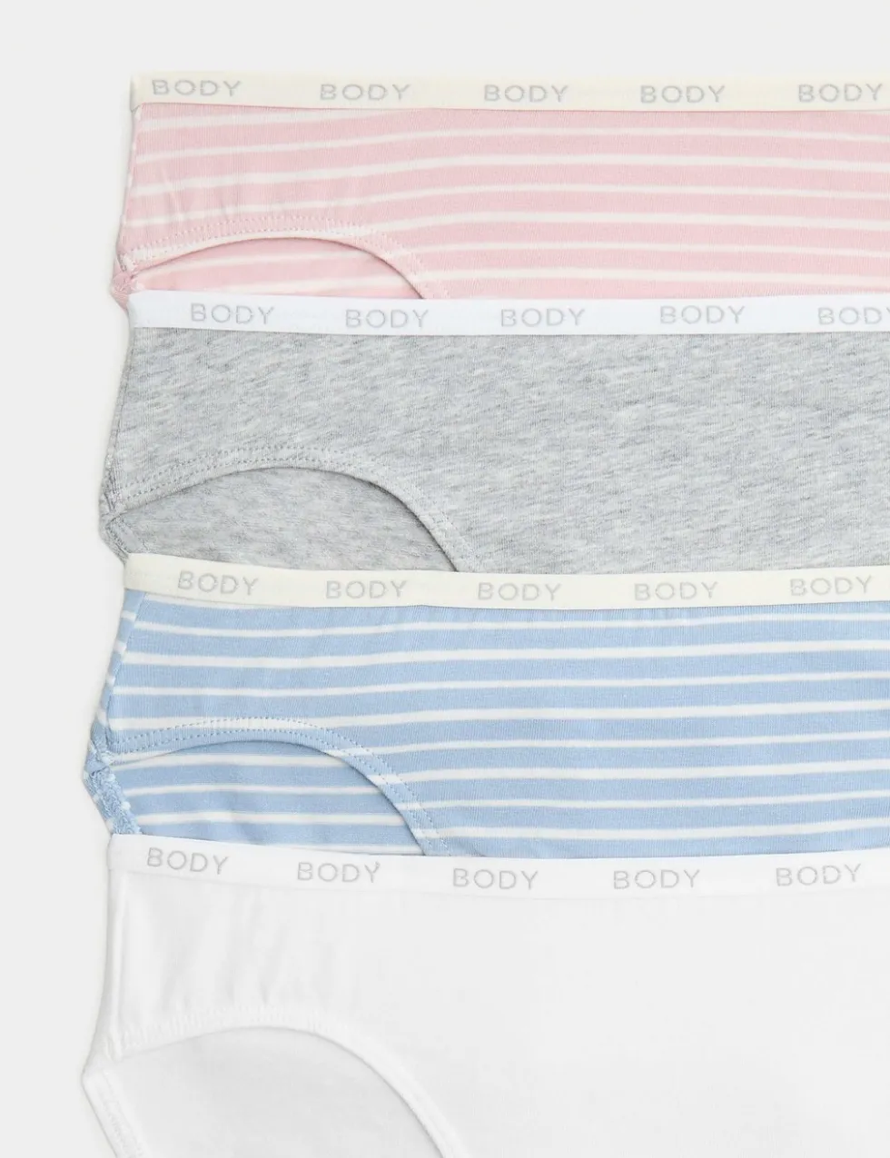 4pk Cotton Rich High Leg Knickers