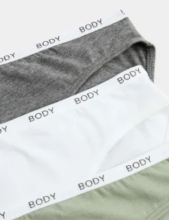 4pk Cotton Rich High Leg Knickers