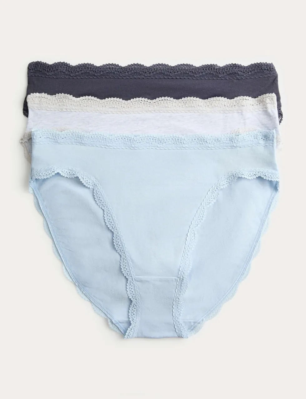 3pk Cotton Rich High Leg Knickers