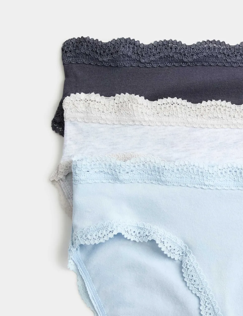 3pk Cotton Rich High Leg Knickers