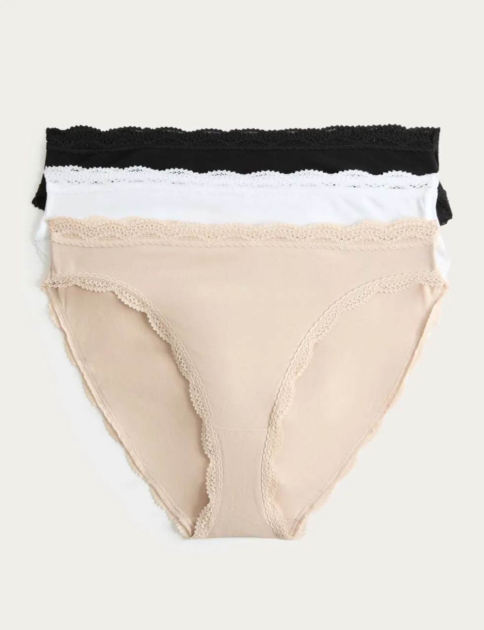 3pk Cotton Rich High Leg Knickers