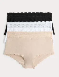 3pk Cotton Rich High Rise Shorts