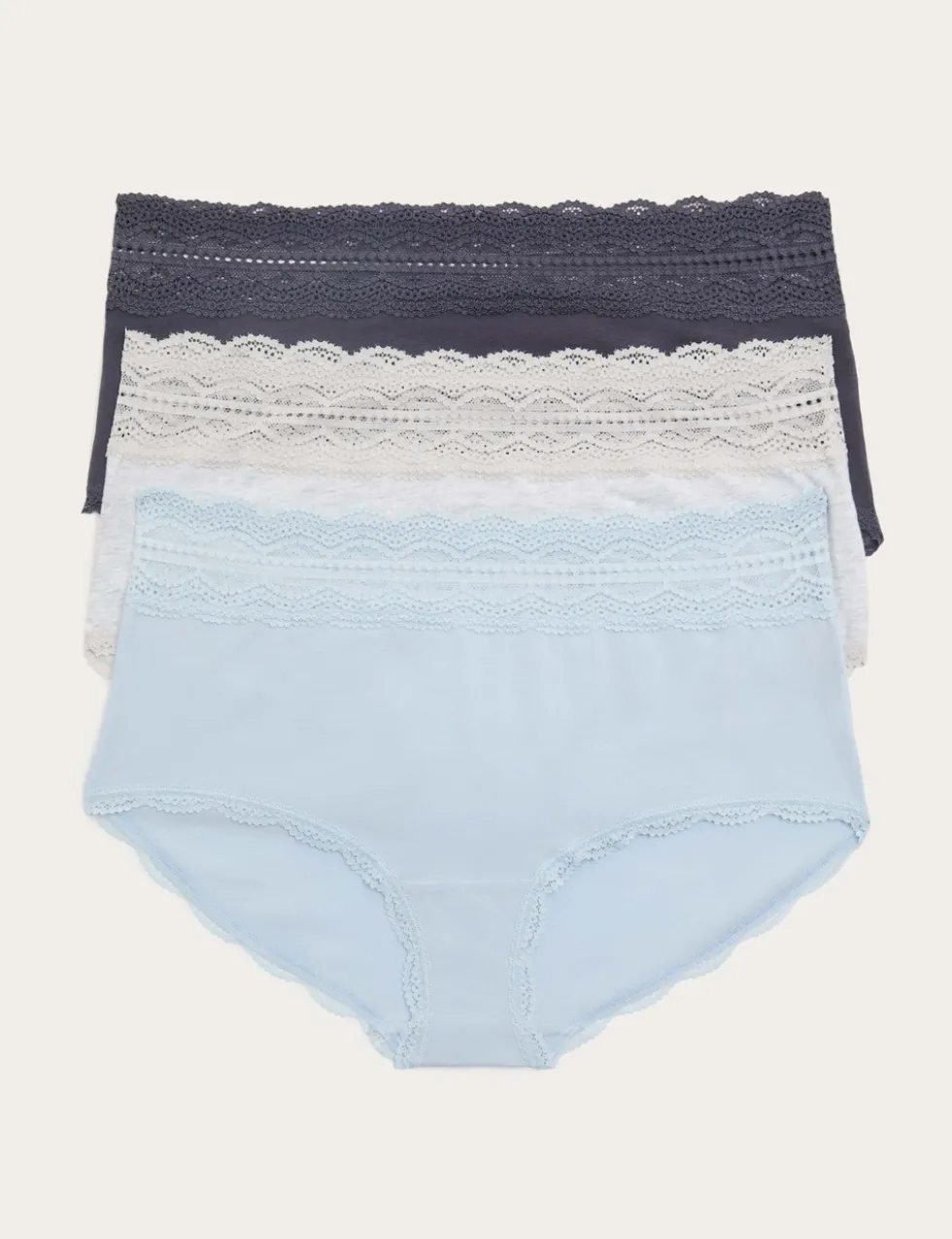 3pk Cotton Rich High Rise Shorts