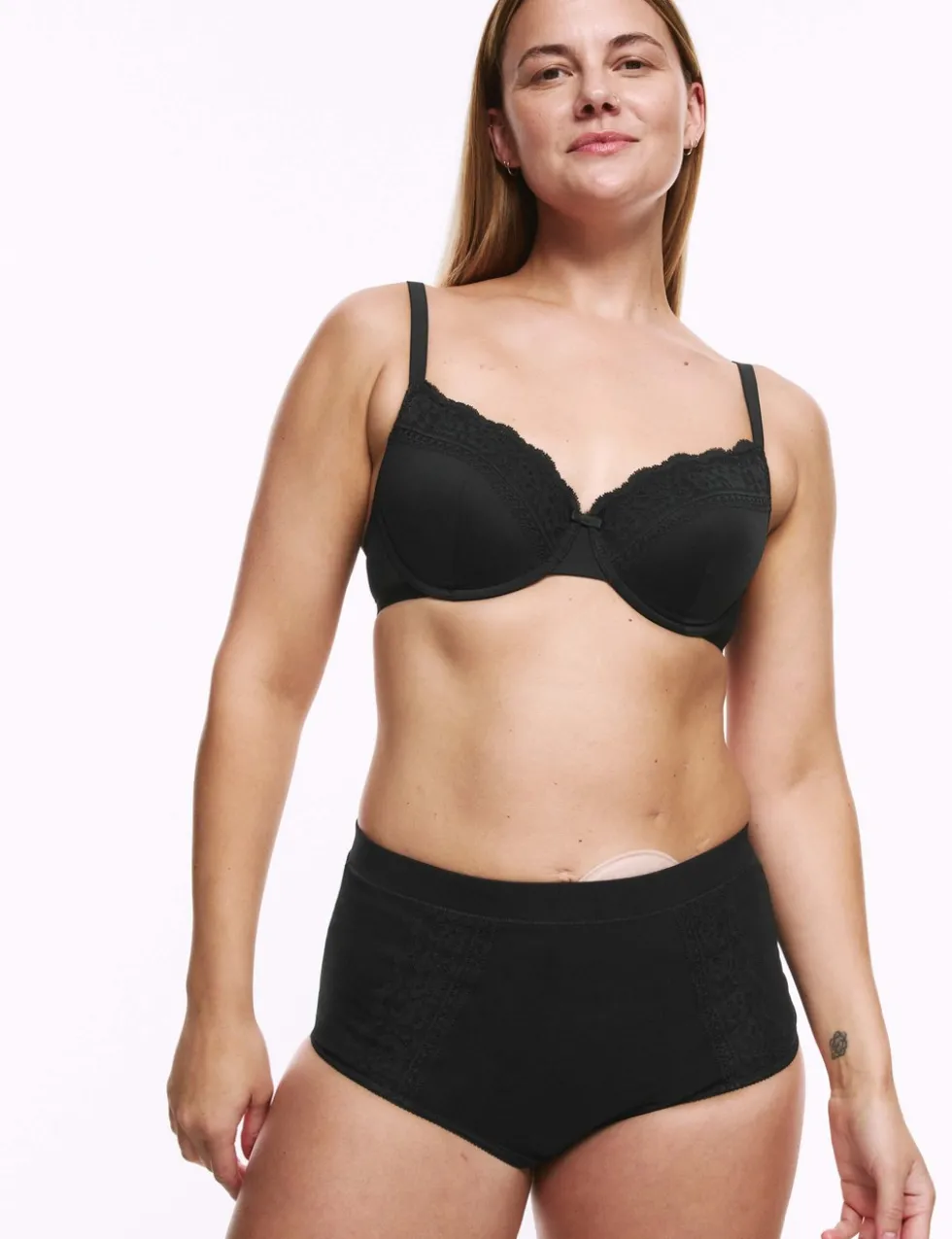 3pk Cotton Rich Lace Full Brief Stoma Knickers