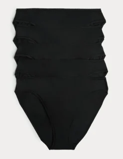 5pk Cotton Rich Lycra® High Leg Knickers