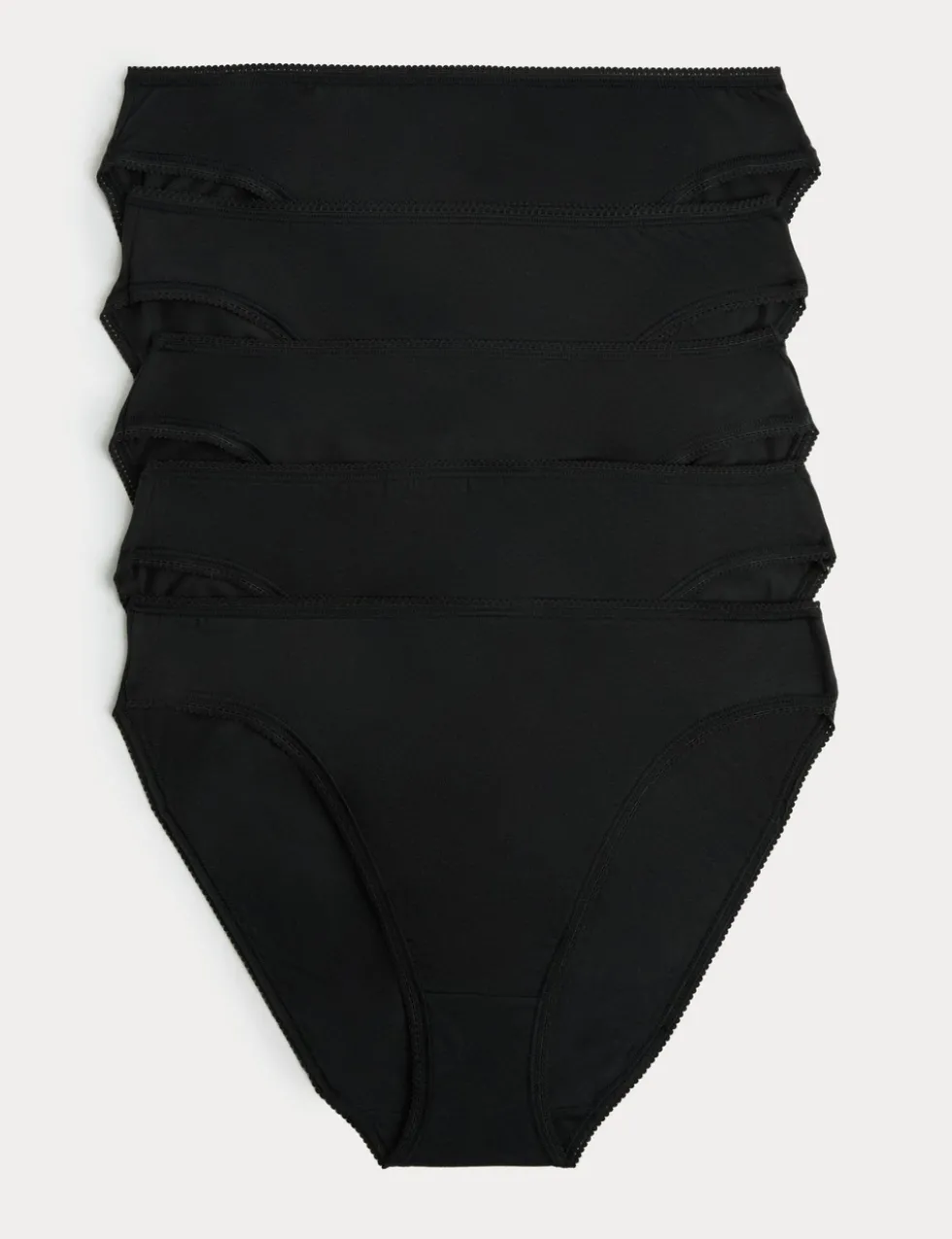 5pk Cotton Rich Lycra® High Leg Knickers