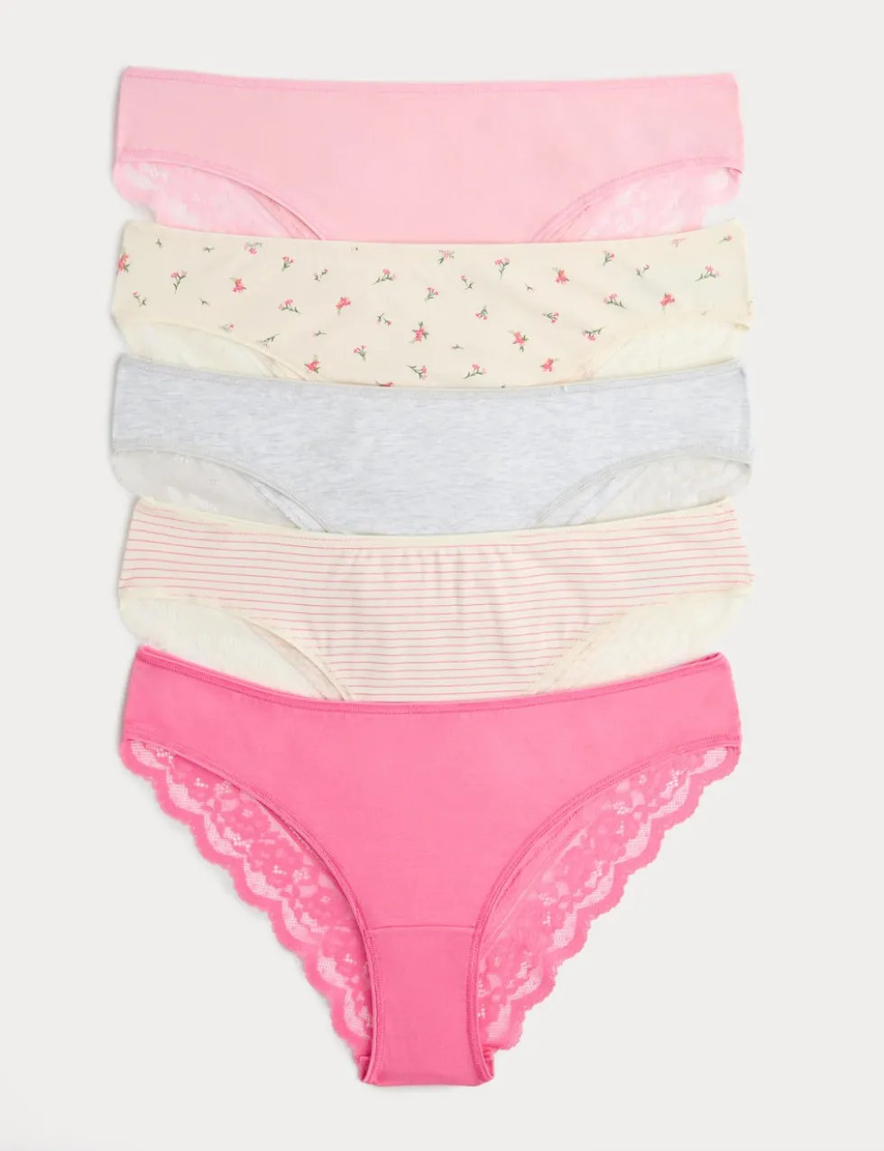 5pk Cotton Rich Printed Brazilian Knickers