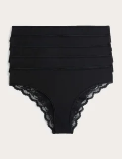5pk Cotton Rich Printed Brazilian Knickers