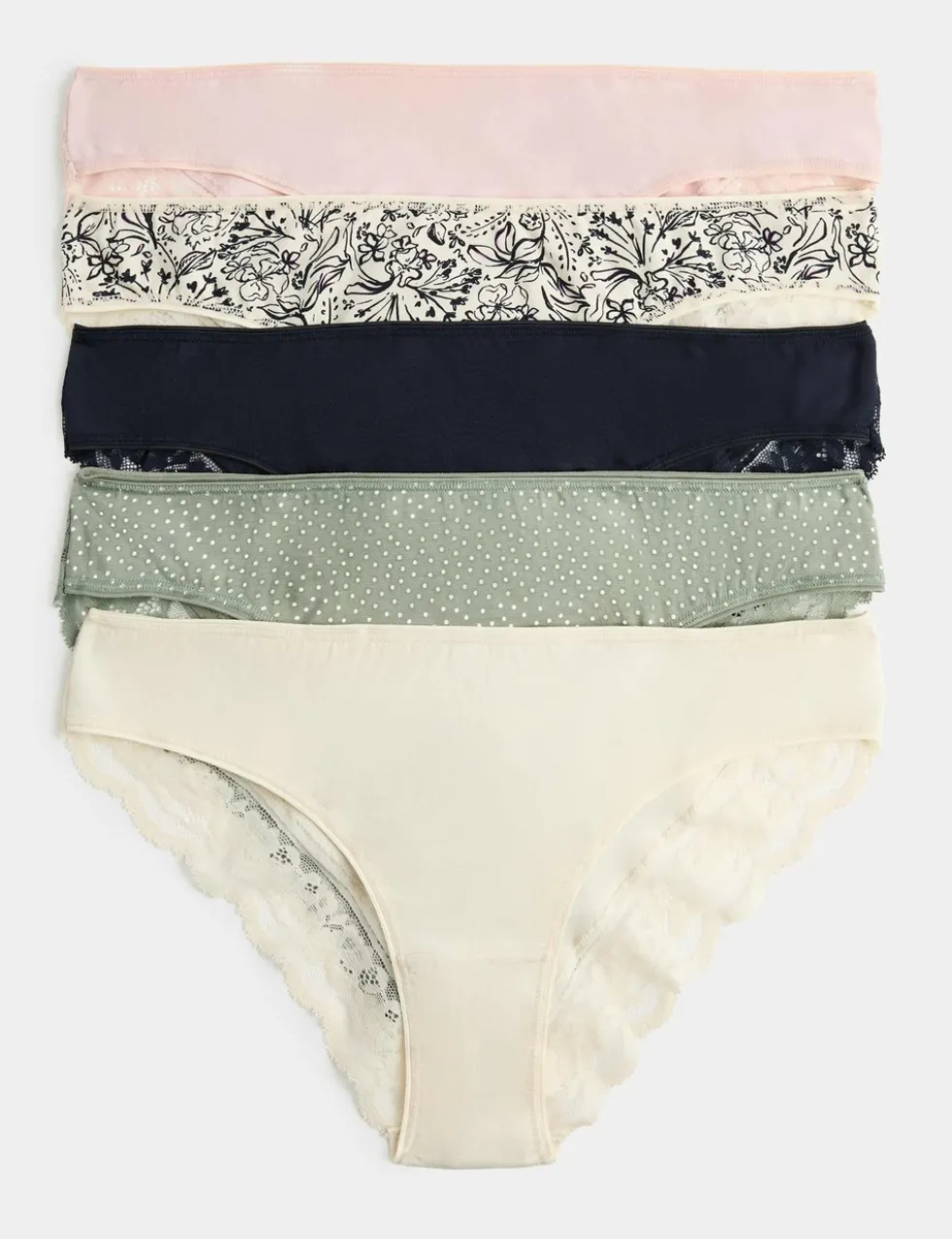 5pk Cotton Rich Printed Brazilian Knickers