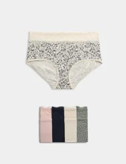 5pk Cotton Rich Printed High Rise Shorts