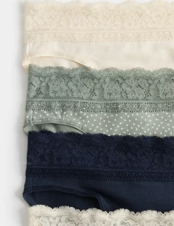 5pk Cotton Rich Printed High Leg Knickers