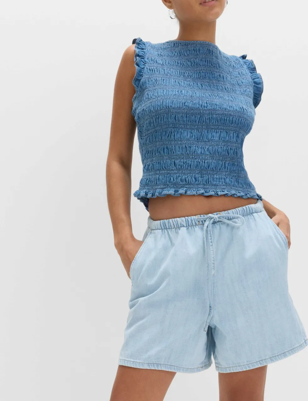 2pk Cotton Rich Pull On Denim Shorts