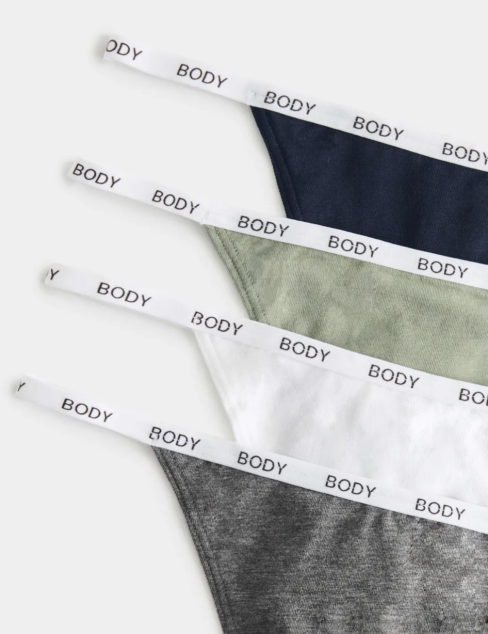 4pk Cotton Rich Tanga Thongs