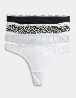 4pk Cotton Rich Thongs