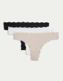 3pk Cotton Rich Thongs
