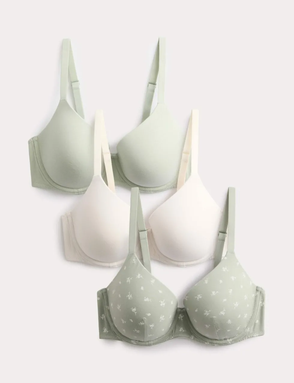 3pk Cotton Rich Wired T-Shirt Bras A-E