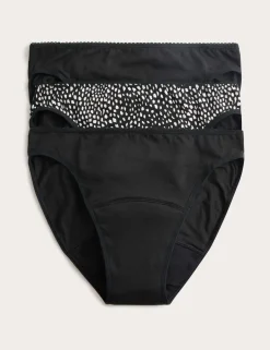 3pk Heavy Absorbency Period High Leg Knickers