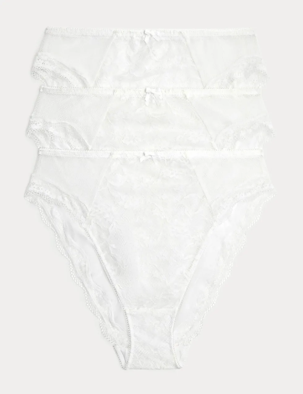 3pk Jasmine Lace High Waisted High Leg Knickers