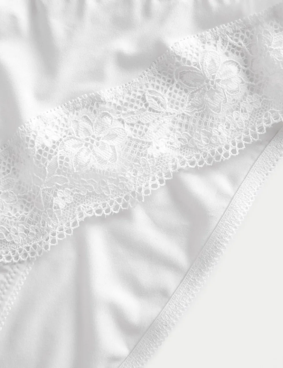 3pk Lace Trim High Leg Knickers