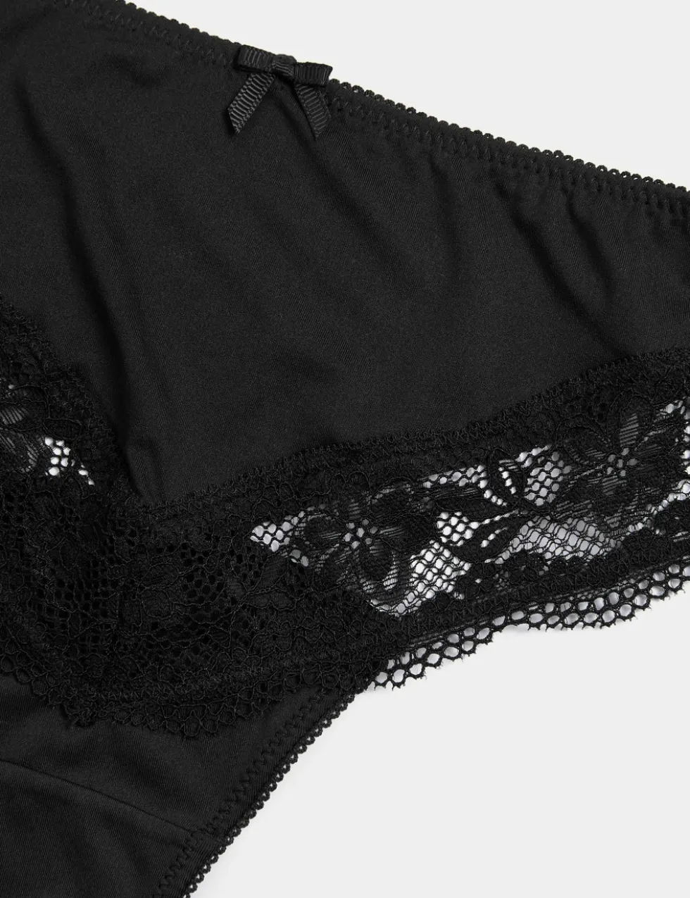 3pk Lace Trim High Leg Knickers
