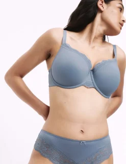 3pk Lace Trim Wired Full Cup Bras F-H