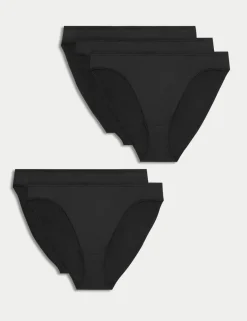 5pk Microfibre High Leg Knickers