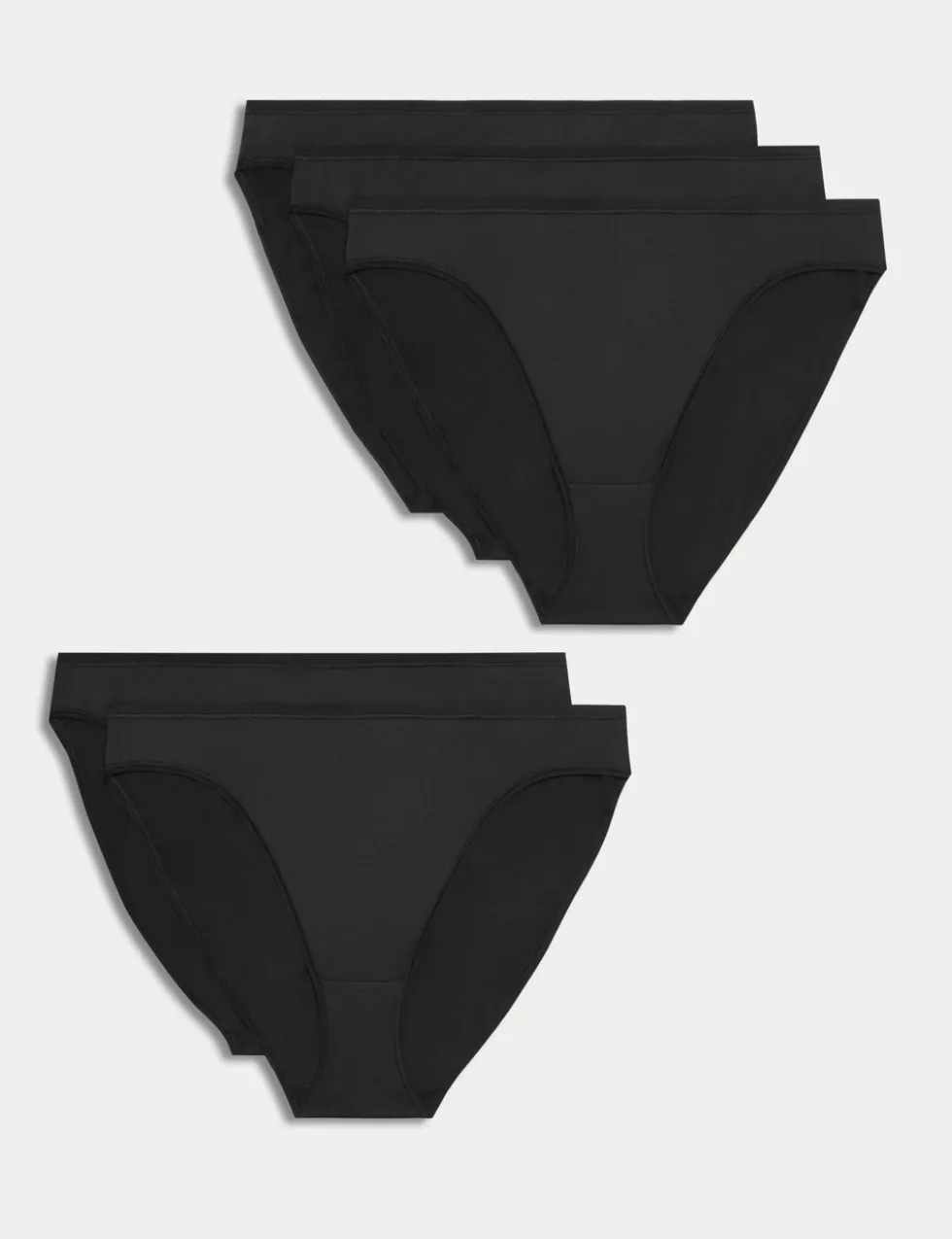 5pk Microfibre High Leg Knickers