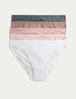 5pk Microfibre High Leg Knickers