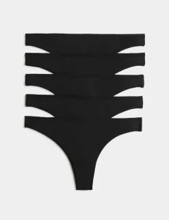 5pk Microfibre Low Rise Thongs