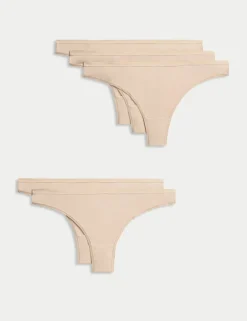 5pk Microfibre Low Rise Thongs
