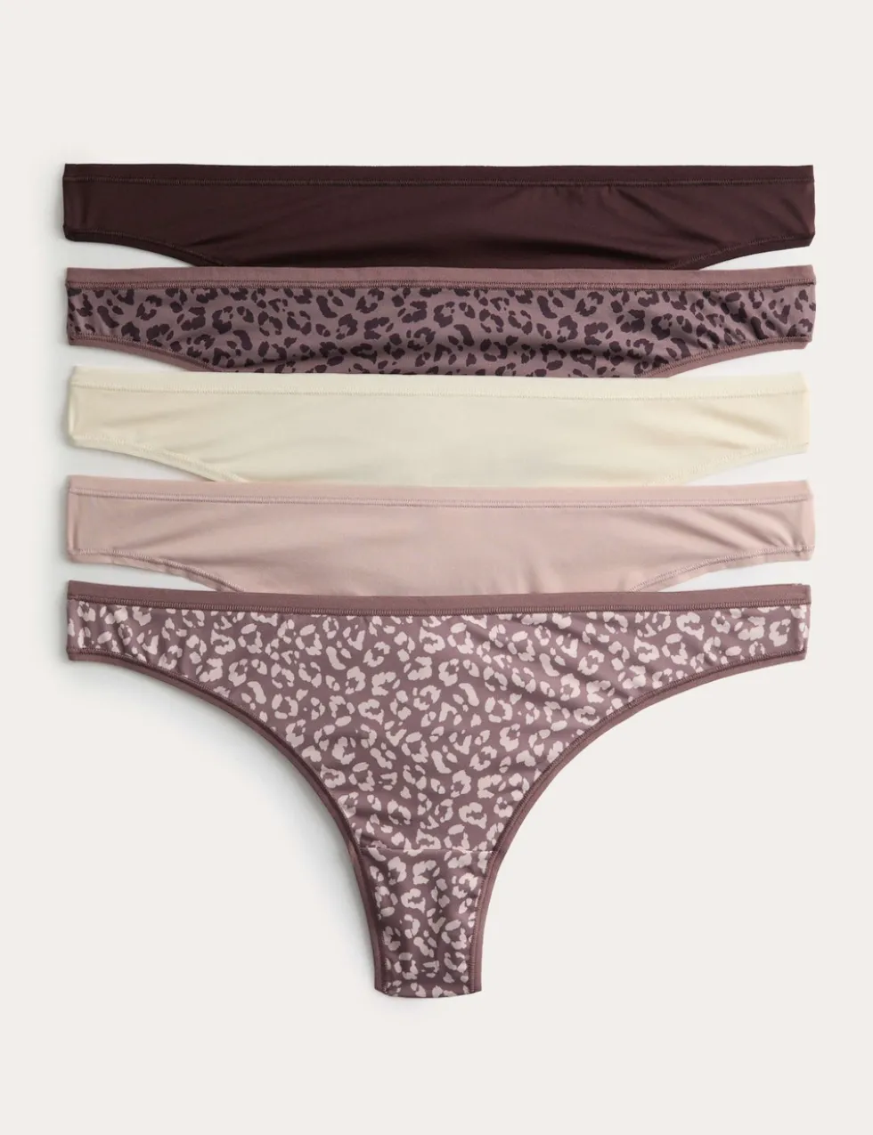 5pk Microfibre Low Rise Thongs