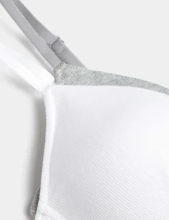 2pk Non Wired Cotton Rich Ribbed First Bras AA-D