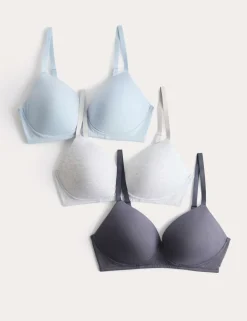 3pk Non Wired T-Shirt Bras A-E