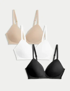 3pk Non Wired T-Shirt Bras A-E