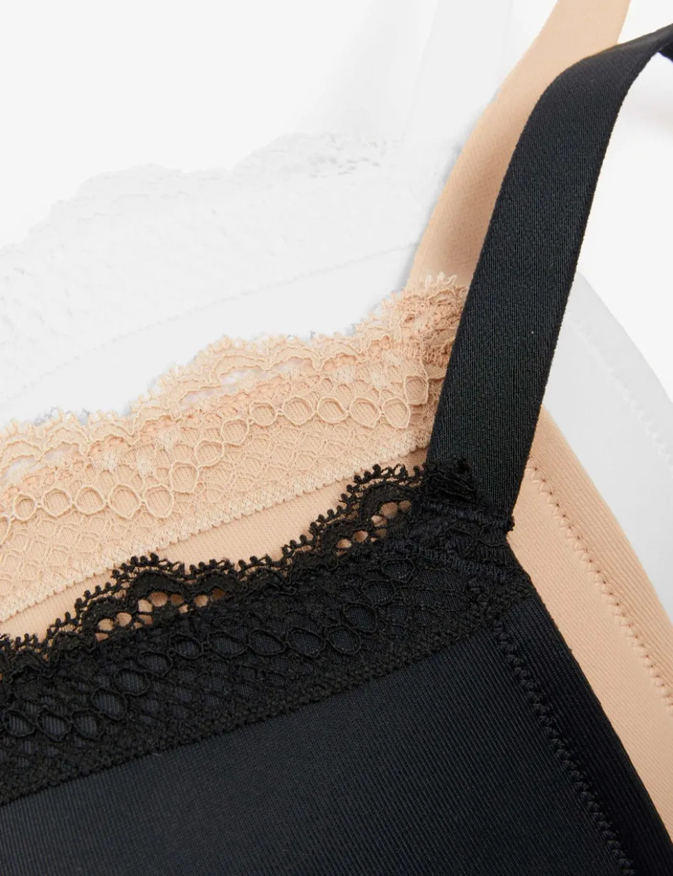 3pk Padded Wired Plunge Bras F-H