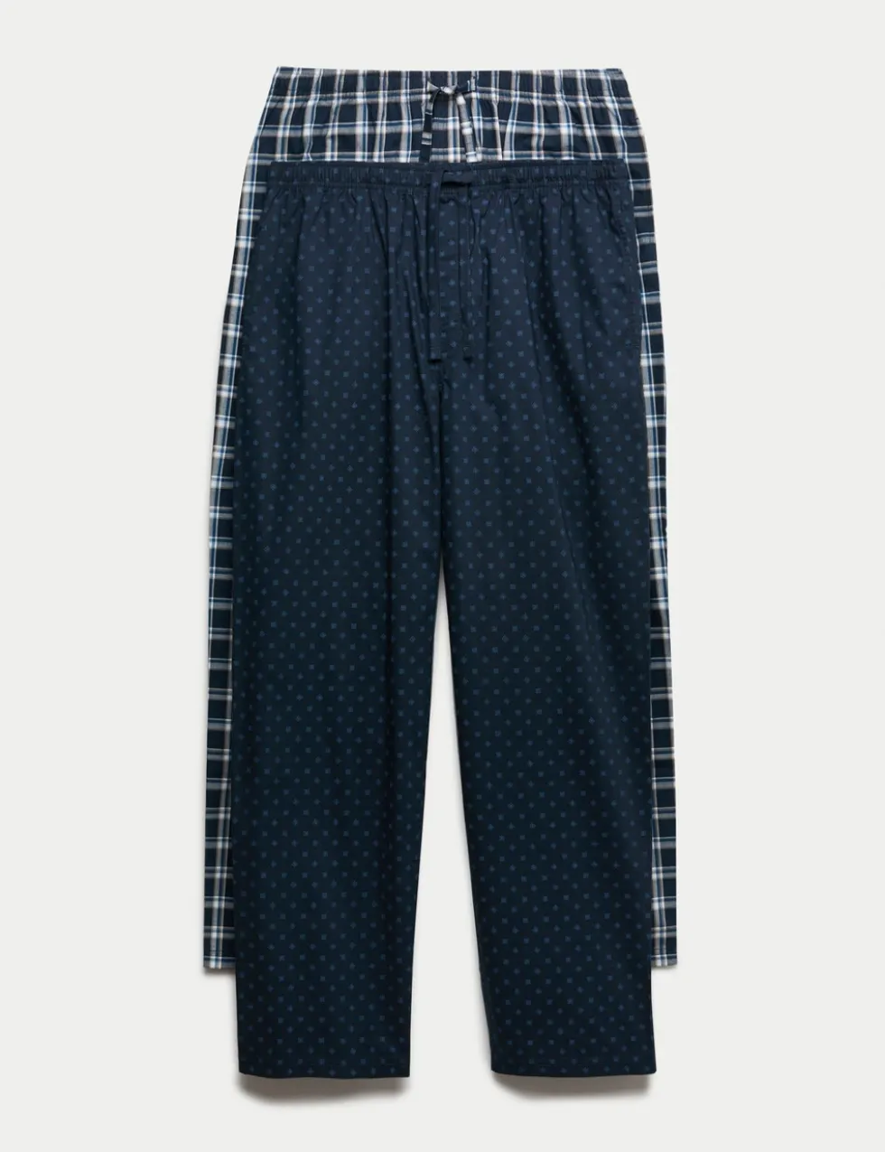 2pk Pure Cotton Checked Pyjama Bottoms