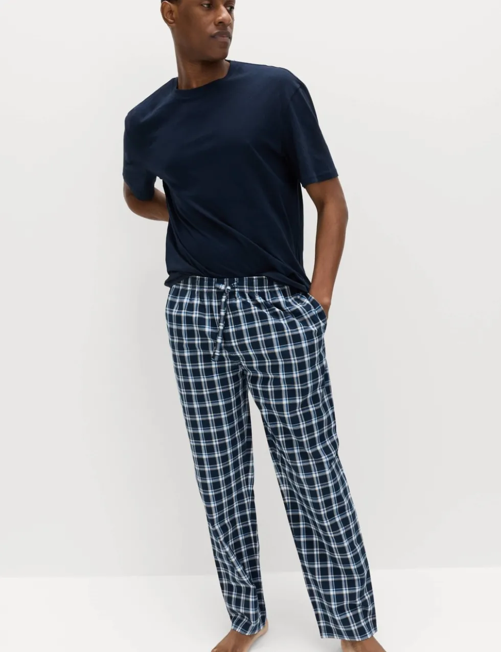 2pk Pure Cotton Checked Pyjama Bottoms